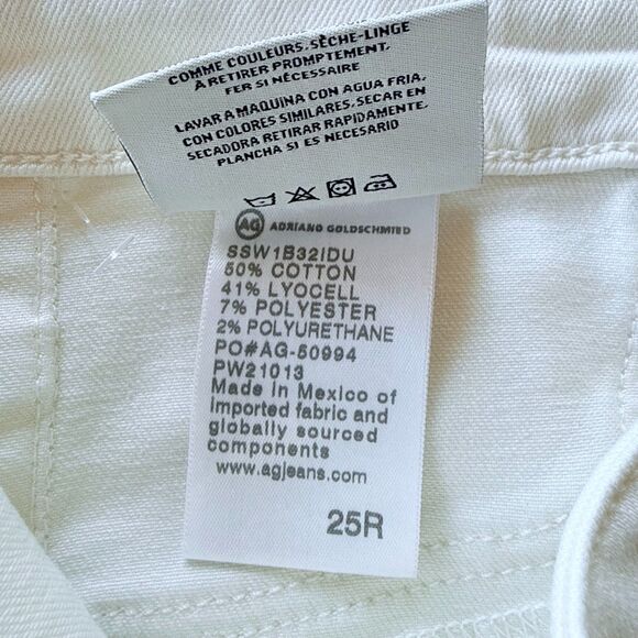 NWT AG Jeans Farrah Ankle Seamless Mid Rise Skinny Ankle Jeans in Ivory Dust 25 - Picture 13 of 16